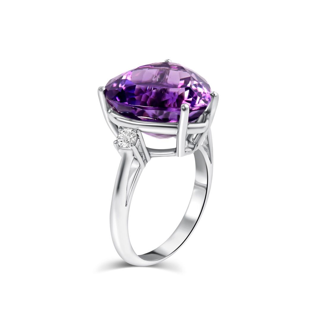 18K WHITE GOLD LAVENDER DREAMS TANZANITE QUEEN'S COCKTAIL RING
