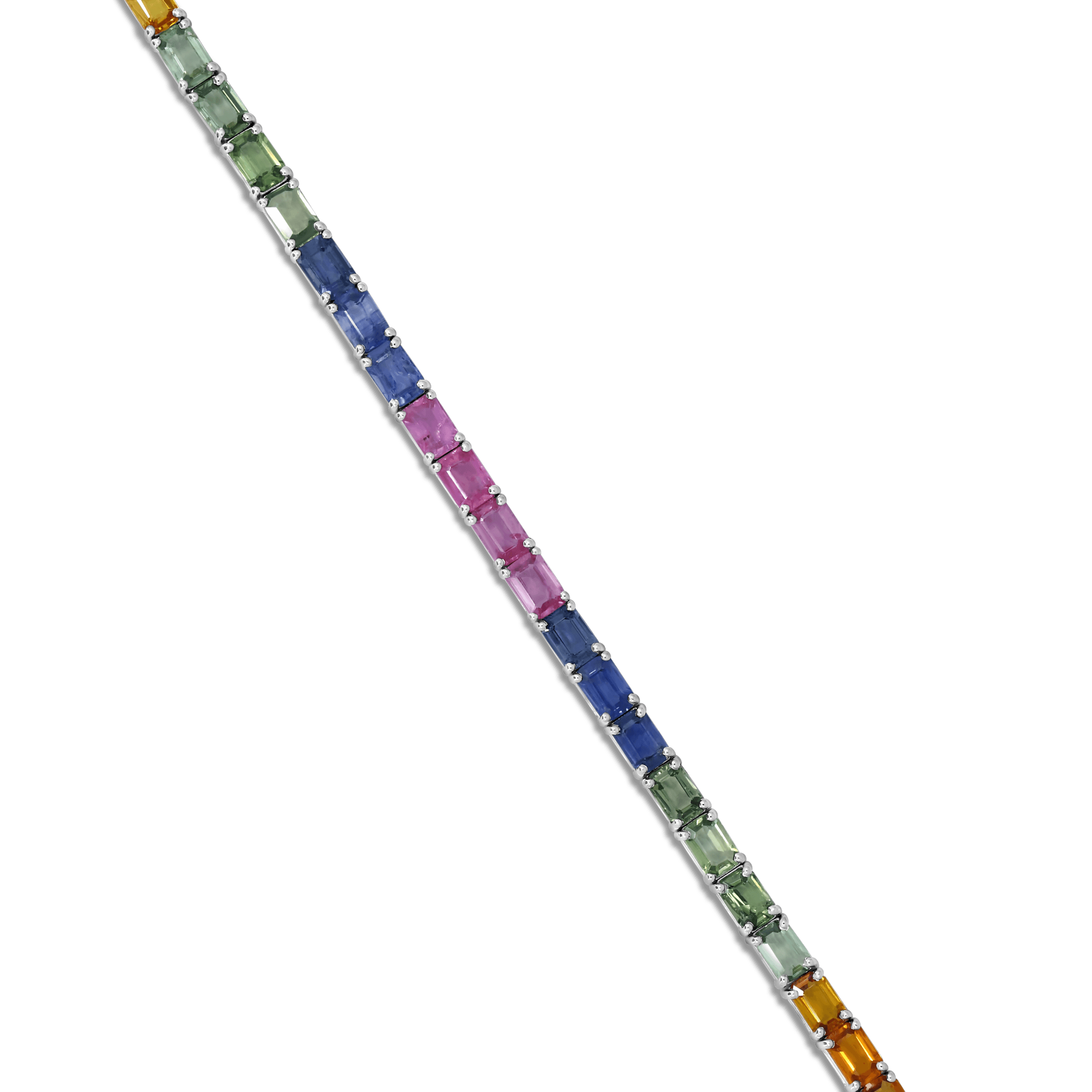 18K White Gold Rainbow Bracelet - Gemaee UAE