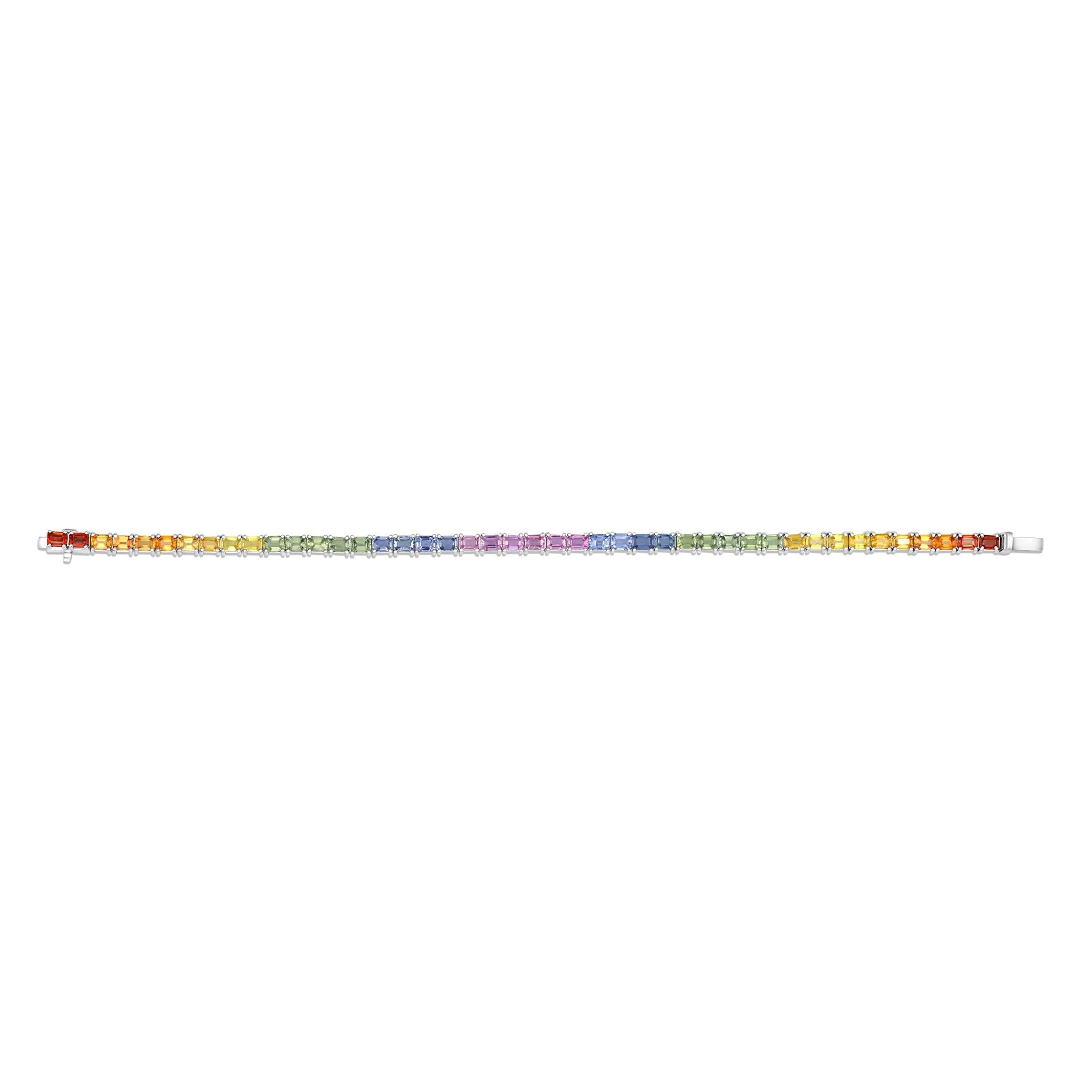 18K White Gold Rainbow Bracelet - Gemaee UAE