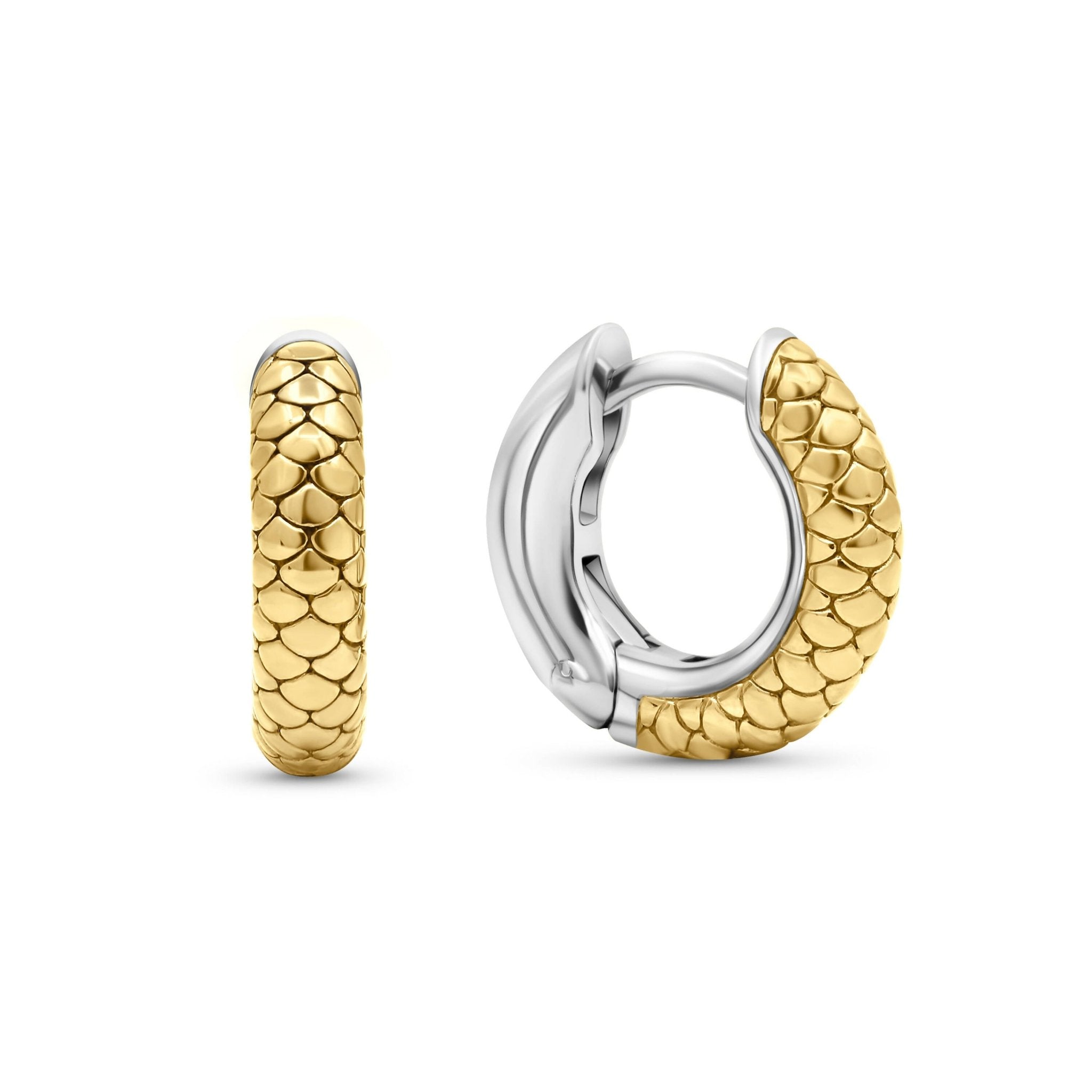 18K Mixed Gold Boa Earrings - Gemaee UAE